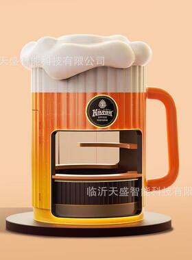 出口巨型啤酒杯雕塑餐车可移动售卖咖啡汉堡三明治驿站小屋