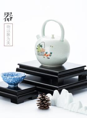 石头底座托架长方形工艺品佛像砂壶盆景奇石花瓶花盆底座托架实木
