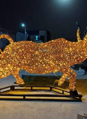 户外大型鲸鱼海洋雕塑动物铁艺不锈钢镂空牛绵羊羊盘羊雕塑园林