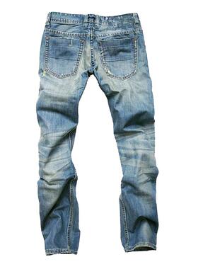Big size nostalgic jeans with straight fit men jeans大码男裤