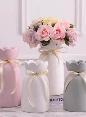 花瓶办公室高级时尚装饰品装饰衆插花餐桌家居大花加厚水培个性台