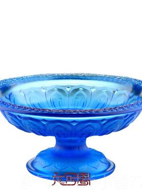 高档合春琉璃佛具供摆佛堂六供具莲花供盘碟果盘创意家居装饰品件