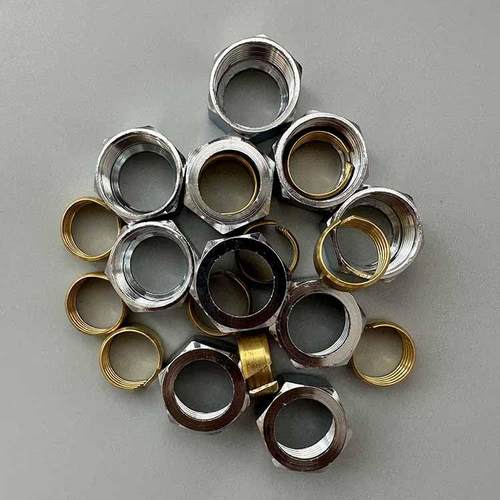 太阳能明装混水阀快接螺帽4分1216通用管卡铝塑阀螺帽接头配件 - 图1