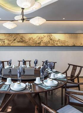 酒装店包包间墙上装DTT饰画新中式横幅厢山水画样板间软挂大画堂