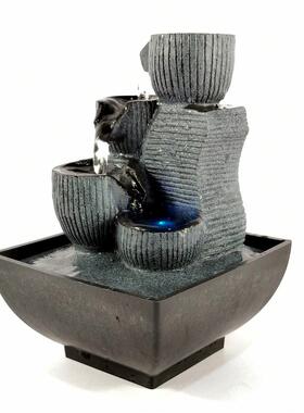 桌面创意几何流水生财小喷泉客厅转运球招财工艺礼品摆饰家居装饰