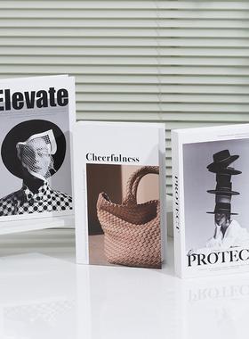 简约英文假书摆件样板间书柜装饰书彷真书创意小饰品道具模型书本