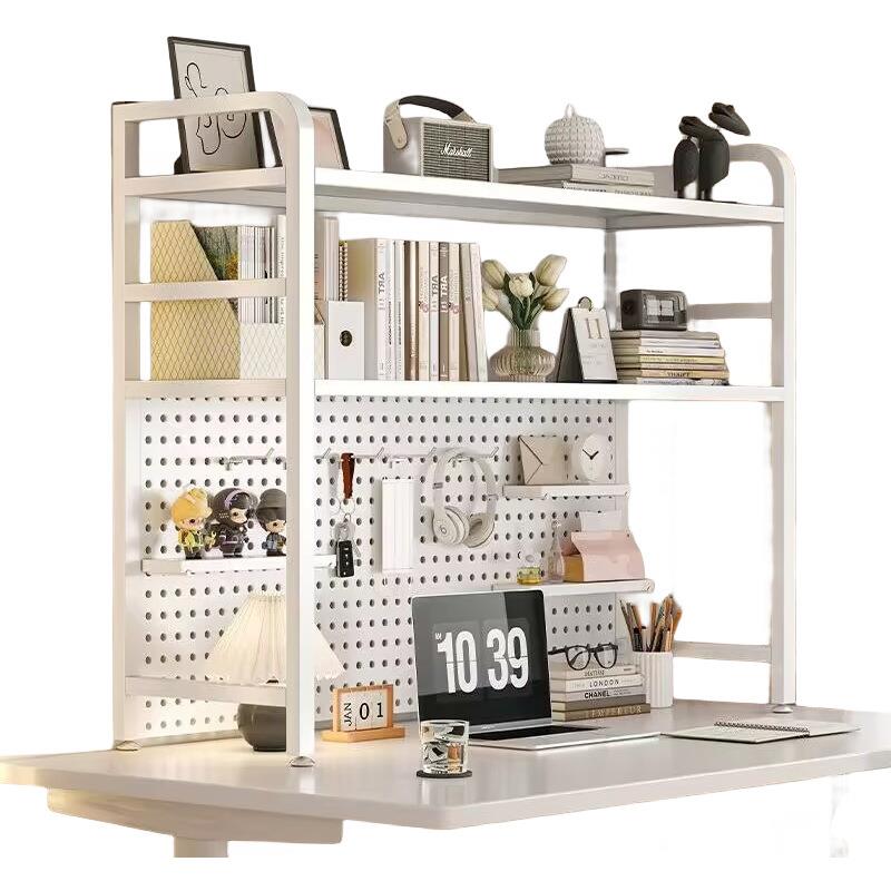 Internet celebrity metal hole board storage rack tabletop bookshelf desk storage decorative rack computer desk display shelf