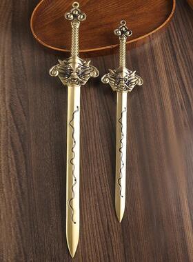 黄铜七星宝剑摆件客厅办公室纯铜药勺金属工艺品摆件地摊礼品