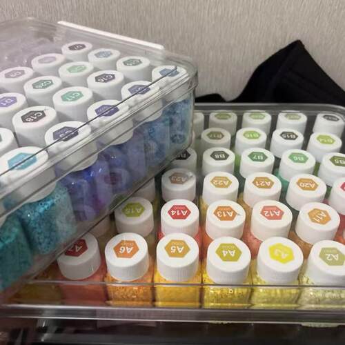 30ml瓶小方药瓶砝码豆拼收纳盒l小收纳豆分装透明 - 图0