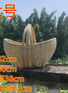竹编手提篮竹篮鸡蛋篮装菜水果篮家用收纳筐手工果盘小竹制品竹筐