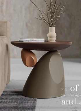 石来运转客厅落地摆件奶油风沙发旁边几收纳装饰品茶几高级感家居