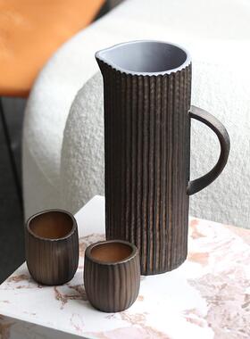 侘寂风茶壶茶杯摆件酒店售楼处样板房客厅餐厅民宿艺术花瓶装饰品