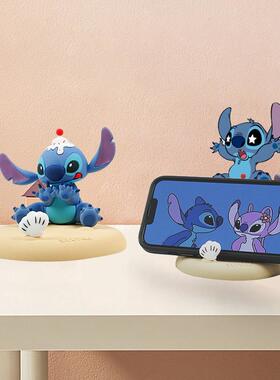 卡通史迪仔手机支架摆件创意潮流车载摆饰女创意家居桌面装饰摆件