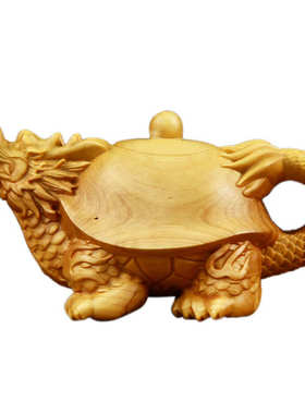 小叶黄杨木雕手把件把玩件摆件工艺品文玩实木雕刻茶宠龙龟壶