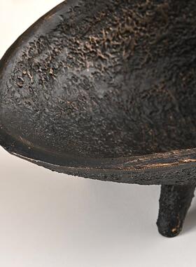 简约树脂两足果盘摆件餐桌软装售楼处家居客厅电视柜茶几收纳托盘