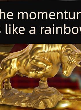 铜牛摆件纯铜牛气冲天牛转干坤华尔街牛工艺品招财客厅办公室摆设