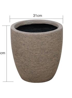 组合盆栽绿定制厂家花盆玻璃钢咖啡色花瓶户外植简约摆件室内落地