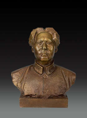 官作毛主席半身铜像伟人摆件铜工艺品家居办公室装饰物名人纪念品