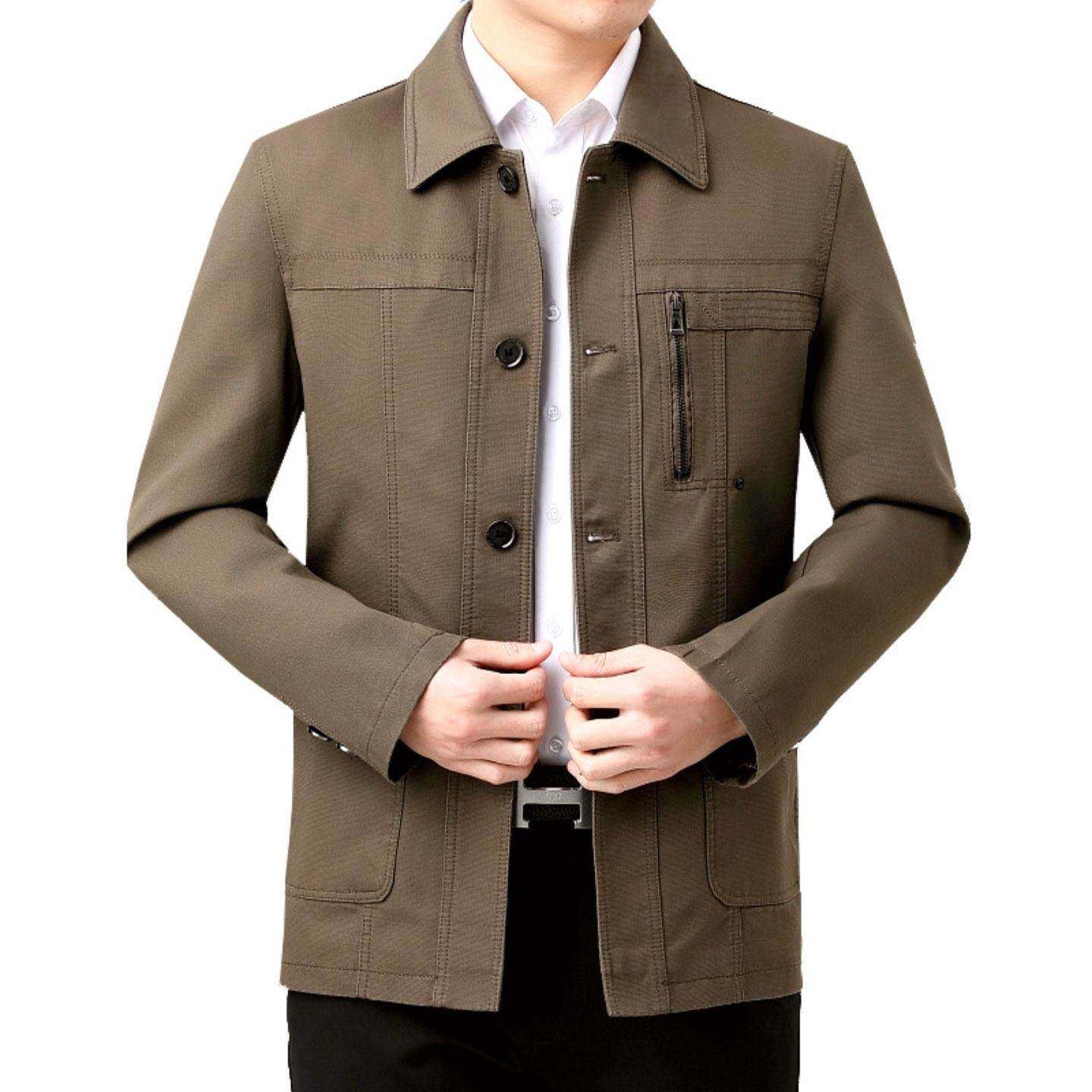 Hongshanghaowu high-end lapel casual jacket men's business tops dad middle-aged and elderly jackets Hongnen men's clothing