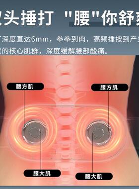 高档和捶Y捶爽腰部按摩器解HZ-1彷真捶打正双头交替按摩缓腰腹部