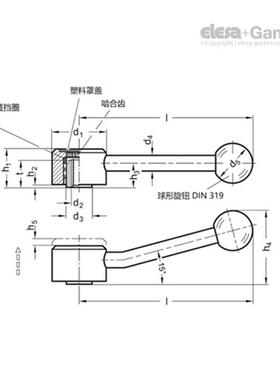 ElesaGanter伊莉莎冈特GN125平直可调节张力手柄钢制