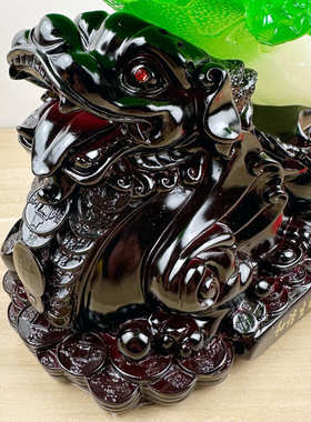 义乌厂树脂仿玉百财和谐生财貔貅背白菜摆件家居招财装饰品