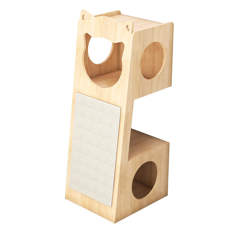 实木猫窝猫房子半封闭猫咪窝四季通用猫抓板一体太空舱,淘宝优惠券,粉丝福利购,淘宝优惠卷