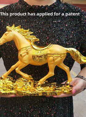 十二生肖马摆件工艺品办公室风水招财金马马到成功汽车车载摆设品