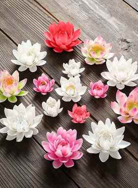 纯手工陶瓷莲花白色粉色黄色艺术品家居搭配博古架根雕摆件