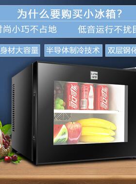 绿零20L酒店客房用小冰箱小型迷你透明立式展示冷藏柜静音小冰柜