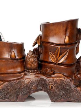 新款意实用招财商务礼品节节高创升金公蟾摆老件笔筒送师领导办室