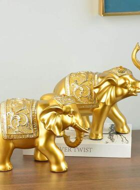 客厅玄关大象摆饰一对招财镇宅工艺礼品摆饰欧式电视柜酒柜对象家