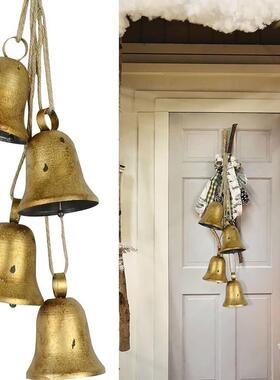 204新品复古手工牛铃WKF铛圣树花园壁挂诞装饰节日氛围感2属铃金