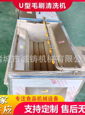 商用黄精毛刷脱皮清洗机土豆毛刷清洗机芋头喷淋毛辊去皮机设备
