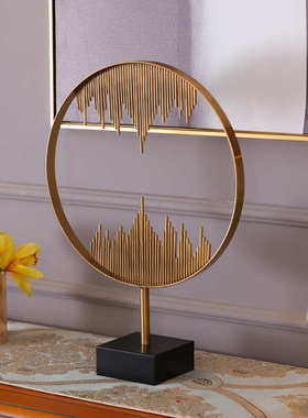 轻奢欧式金属工艺品摆件假山样板房装饰品铁艺简约客厅电视柜玄关