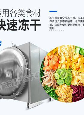 广东晶华真空冷冻干燥机大型低温冻干咖啡粉果蔬脆滋补品商用厂家