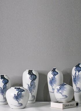 新中式创意陶瓷花瓶客厅书房博古架酒柜中式工艺品家居摆件装饰品