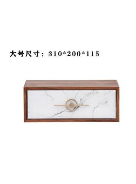 创意新中式现金属胡桃木收纳盒首饰盒摆件客厅茶几书桌桌面摆件