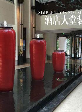 TD61鱼池黑色涌水陶罐客厅循环流水花瓶式加湿器冒水系摆件喷泉水