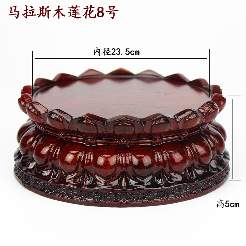 高档观音菩萨圆佛像花座为佛像红木实木木莲品奇饰石香炉底座 - 图2