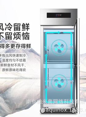 品能达风冷小二门冰箱上下二门冷藏冷冻立式冰箱厨房酒店无霜冰柜