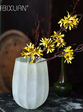 碧轩欧式玻璃花瓶磨砂随性简约水培容器干花绿萝磨砂花瓶
