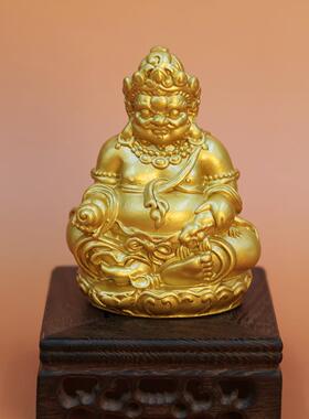黄铜黄财神家居办公室桌面摆件创意铜雕佛像工艺品供奉财神像佛像