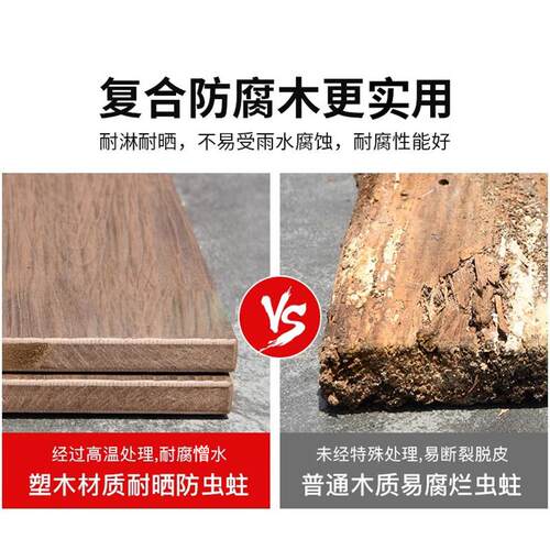 户外桌椅庭院别墅花园露台阳台室外休闲茶桌铝合金塑木桌椅组合 - 图0