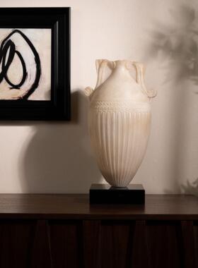 法式仿玉器石中风花瓶关插花欧式别墅高级2024-189感艺术法式古玄