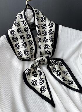 Fashion Print Hair Ribbon Scarf Women Neck Tie Bag Scarfs Sa