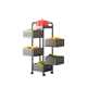 Magnetic rotating vegetable basket storage rack carbon steel with handrail removable storage basket kitchen rotating magnetic storage rack