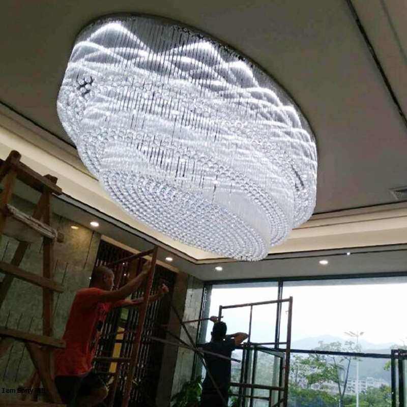 酒店大堂售楼部沙盘珠宝店宴会厅椭圆水晶吸顶灯厂家会所灯饰,淘宝优惠券,粉丝福利购,淘宝优惠卷