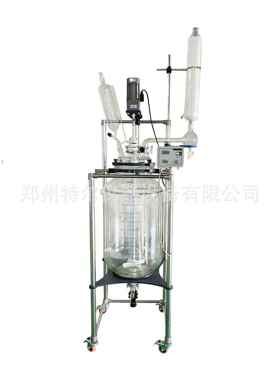 50L100L双层玻璃反应釜.双层搅拌反应器.加热制冷搅拌特尔仪器
