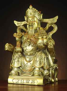 全铜MQM财神文财神神聚宝财神家居盆店铺供奉财摆件厂家